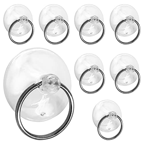 12Pcs Clear Suction Cups with Rings - 30mm PVC Sucker Pads