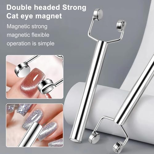 3 in 1 Cat Eye Nail Magnet Stick Y Shape Double Head Manicure Tool