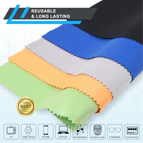Eco-Fused Microfiber Cleaning Cloths - 5 Pack for Glasses & Lenses