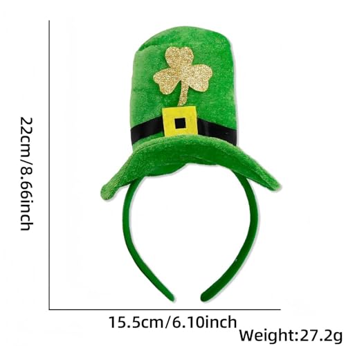 St. Patrick's Day Shamrock Headband with Mini Top Hat - Green