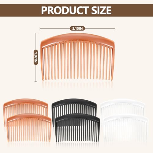 TIPTAP 6 Pack 3.15-Inch French Hair Side Combs - Styling & Grooming