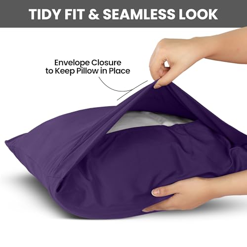 Utopia Bedding Standard Pillowcases - Ultra Soft Microfiber, Eggplant (4-Pack)