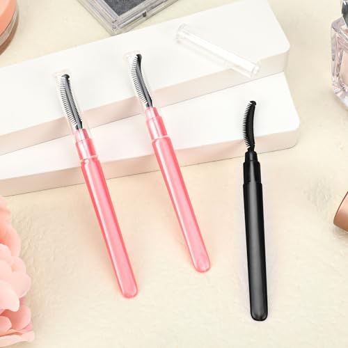 Sliverdew 4 Pcs Silicone Eyelash Separator and Spoolie Brush Set with Lid