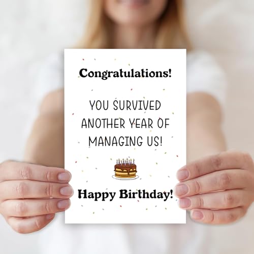 Funny Birthday Card for Boss - Humorous Gift for Manager