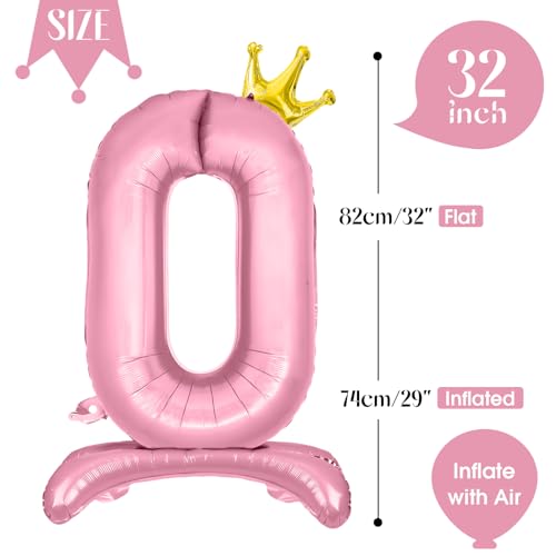 Standing Number 3 Balloon - 32 Inch Pink Foil for 3rd Birthday