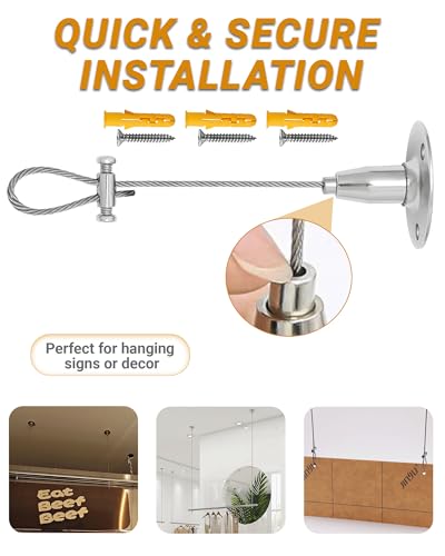 Heavy Duty 4-Pack Ceiling Closet Rod Support Brackets - Adjustable Stainless Steel