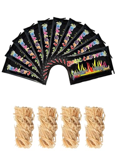 Magical Colorful Flame Powder & Natural Fire Starters Set