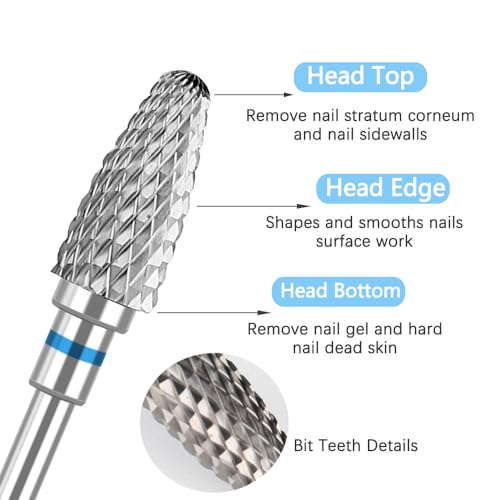Tungsten Carbide Nail Drill Bit Medium 3/32" Cuticle Remover File