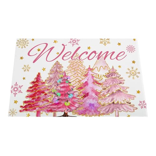 Merry Christmas Welcome Mat - Non-Slip Doormat for Home & Patio