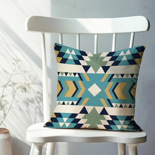 Southwest Native American Throw Pillow Covers, 2-Piece Cotton Linen Set