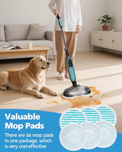 6 Pack Microfiber Mop Pads for PurSteam ScrubMaster - Washable & Reusable