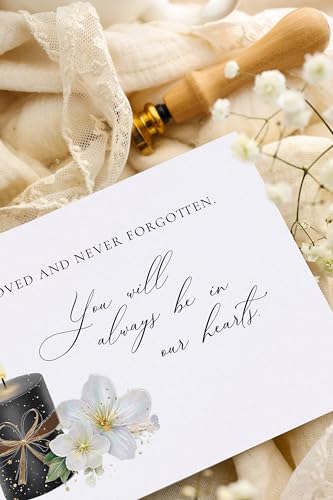 Elegant Sympathy Card with Wax Seal - STARDUST Series, 6.7x4.5 in