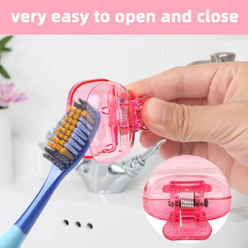 Fowecelt 5 Pack Travel Toothbrush Head Covers Protective Plastic Caps