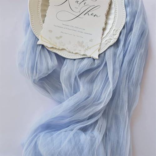Blue Cheesecloth Table Runner 10 Pack - Fall Wedding Birthday Party Decor 10ft