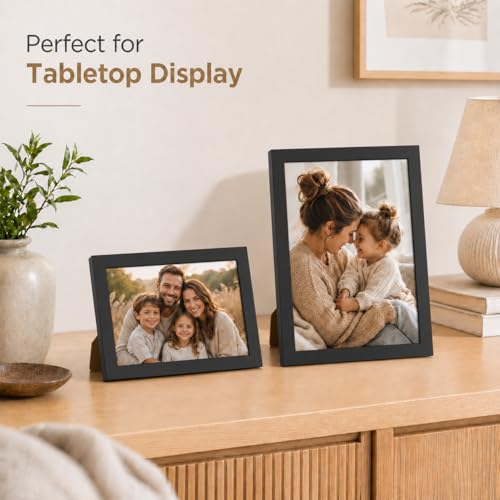 JCJMY 4x5 Inch Black Picture Frame Set of 3 Wall Mount & Tabletop Display