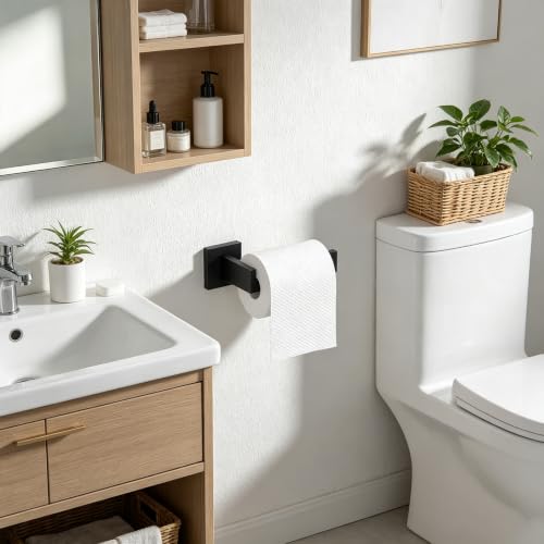 JOPOFI Matte Black Toilet Paper Holder - Modern Design, 1 pcs