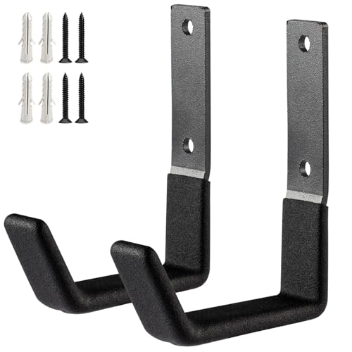 Heavy Duty Wall Mount Utility Hooks - Steel Garage Tool Organizer (2 Pack)