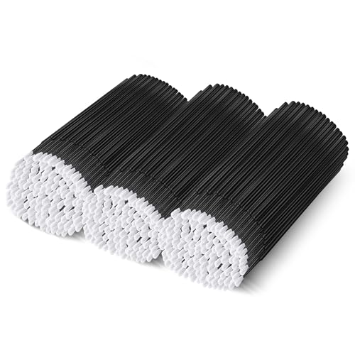 KIUSOWAYD 300 Count Disposable Micro Applicator Brushes for Eyelash Extensions Black