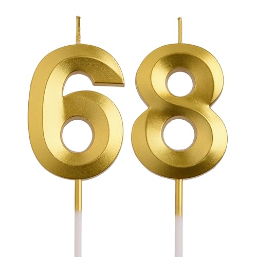 Elegant 68th & 86th Birthday Candles - Smokeless Cake Toppers