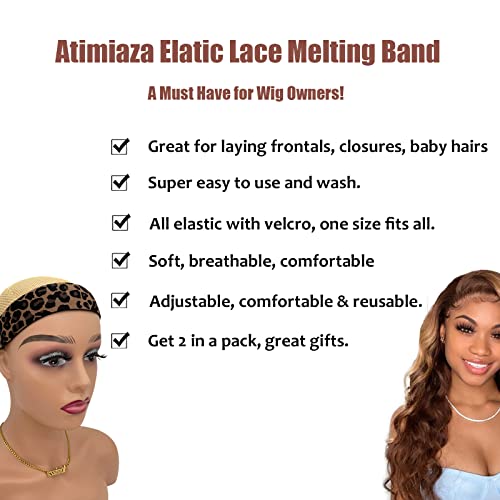 Atimiaza 3 Pcs Elastic Wig Bands for Lace Melting and Edge Laying