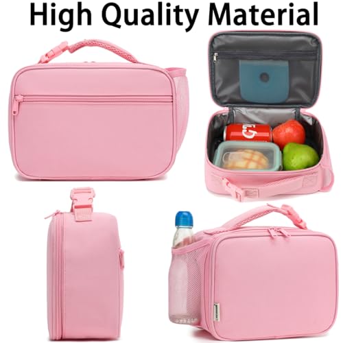 GYEUKHAM Insulated Lunch Bag - Pink Thermal Reusable Lunch Tote for Work School