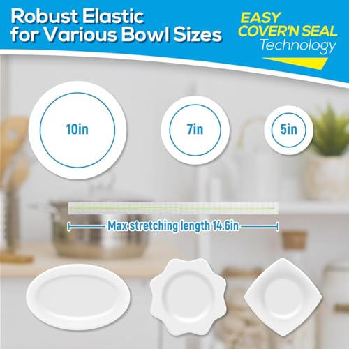 EASYYOURHOME 100PCS 10-Inch Elastic Bowl Covers for Sourdough Proofing