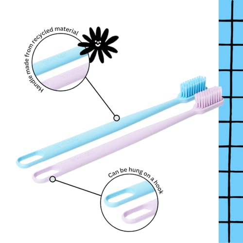 Boie USA Extra Soft Toothbrush 2-Pack, Recycled Handles, Gentle Clean