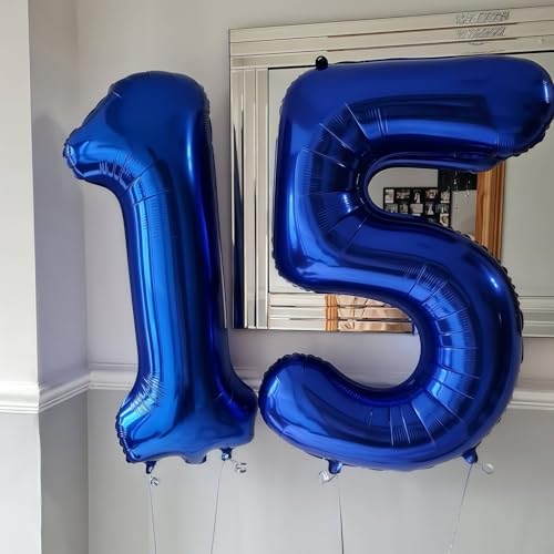 40 Inch Navy Blue Number 6 Balloon - Foil Mylar for Birthday Parties