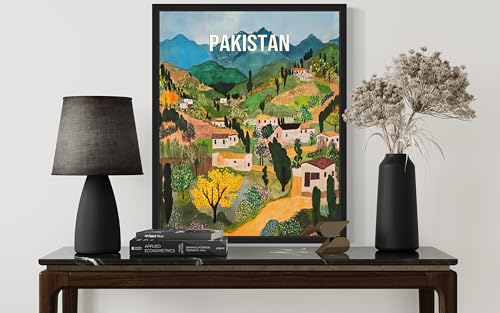 Pakistan Countryside Wall Art Print - A3 Rural Landscape Decor