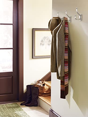 Amerock Satin Nickel Double Prong Wall Hook for Coats & Towels