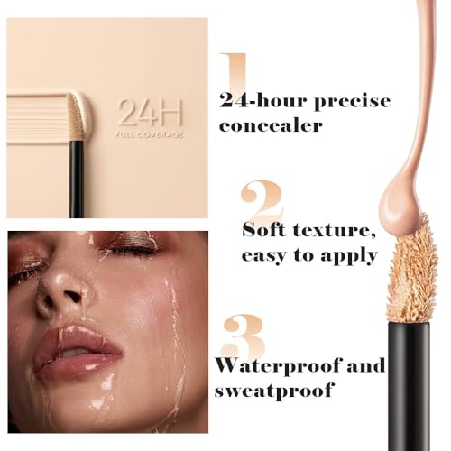 QIDSTERS Liquid Concealer Full Coverage Waterproof Light 02