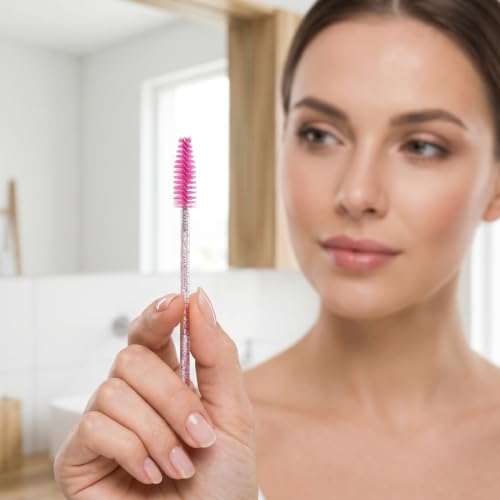 TORMEN Disposable Mascara Wand Set with Dust-Proof Tubes - 7pcs Mixed Color Lash & Brow Brushes