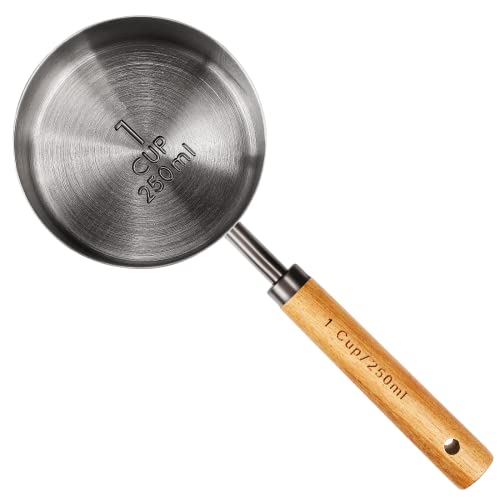 Malmo 250ml Stainless Steel Measuring Cup with Walnut Wooden Handle