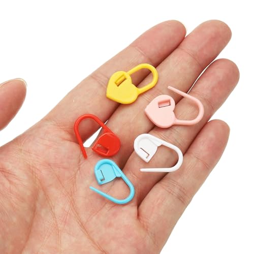 PATIKIL 200Pcs Plastic Crochet Stitch Markers White Locking Pins