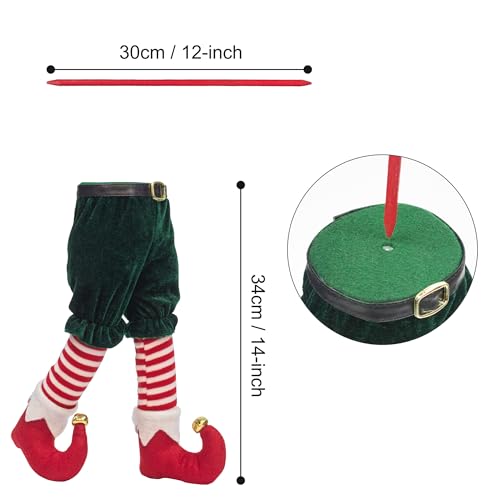 4pcs Large Christmas Elf Legs for Tree Topper & Holiday Decor - 24-Inch