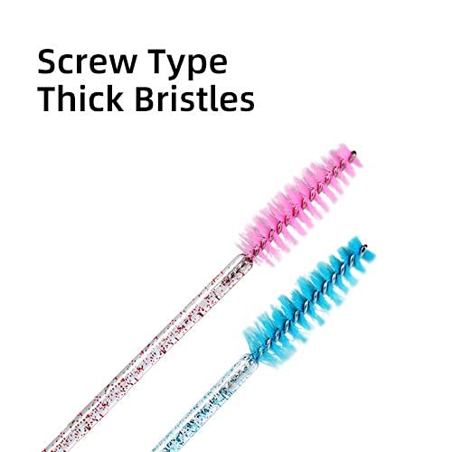 Disposable Mascara Wands 100 Pcs Crystal Handle Lash Spoolies Brushes