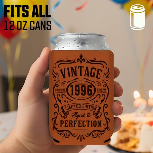 30th Birthday Gift for Men: 1996 Vintage Can Cooler Sleeves (2-Pack)