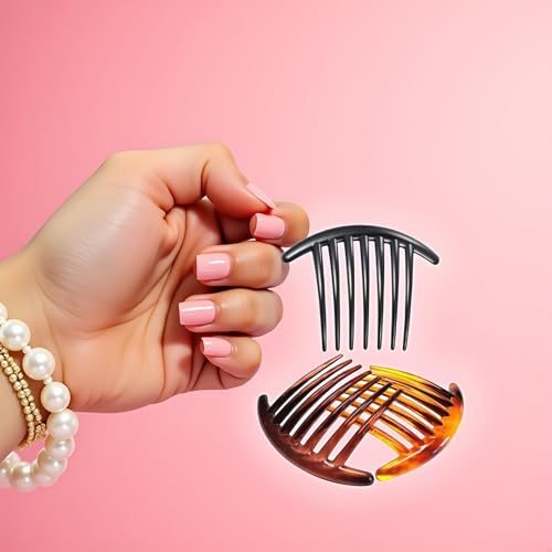 Plastic Hair Side Combs 3-Pack French Twist Tortoise Styling Tools