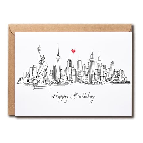 New York City Birthday Card - Skyline Travel Keepsake 5x7