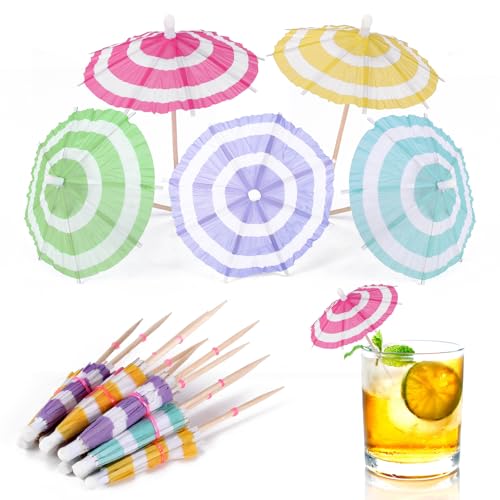 125 Pcs Mini Cocktail Umbrellas – Colorful Drink Picks for Parties