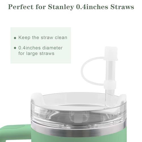 Silicone Straw Cover Caps for Stanley Tumbler 40 oz - Clear (8 Pack)