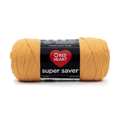 Red Heart Super Saver Yarn - Gold, 364 Yards, 100% Acrylic