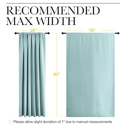 NICETOWN Aqua Green Blackout Curtains - Thermal Insulated Drapes, 70x95 inches, 2 Panels