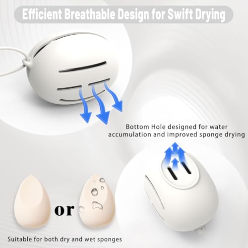Silicone Makeup Sponge Holder Breathable Travel Beauty Blender Case White