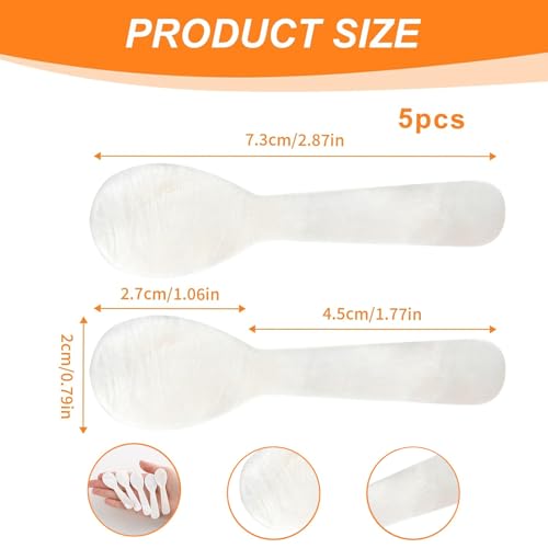 Handcrafted Mother of Pearl Caviar Spoons Set - 5 Pcs, 2.9 Inch