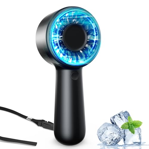 AUIIAH Portable Handheld Fan - USB Rechargeable, 5 Speeds, Black