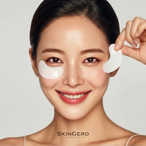 SKINGERO Bright & Glow Hydrogel Eye Patch - Hydrating & Firming Heart Shape Eye Mask (1 Pair)