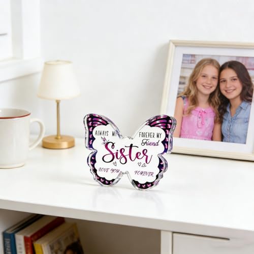 Sister Gift Acrylic Butterfly Plaque - Heartfelt Friendship Gift for Women