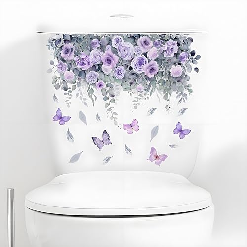 Botanical Bathroom Stickers - Waterproof Floral Rose Decals