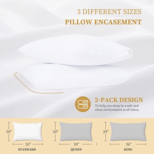 Standard Cotton Waterproof Pillow Protector with Zipper - 2 Pack